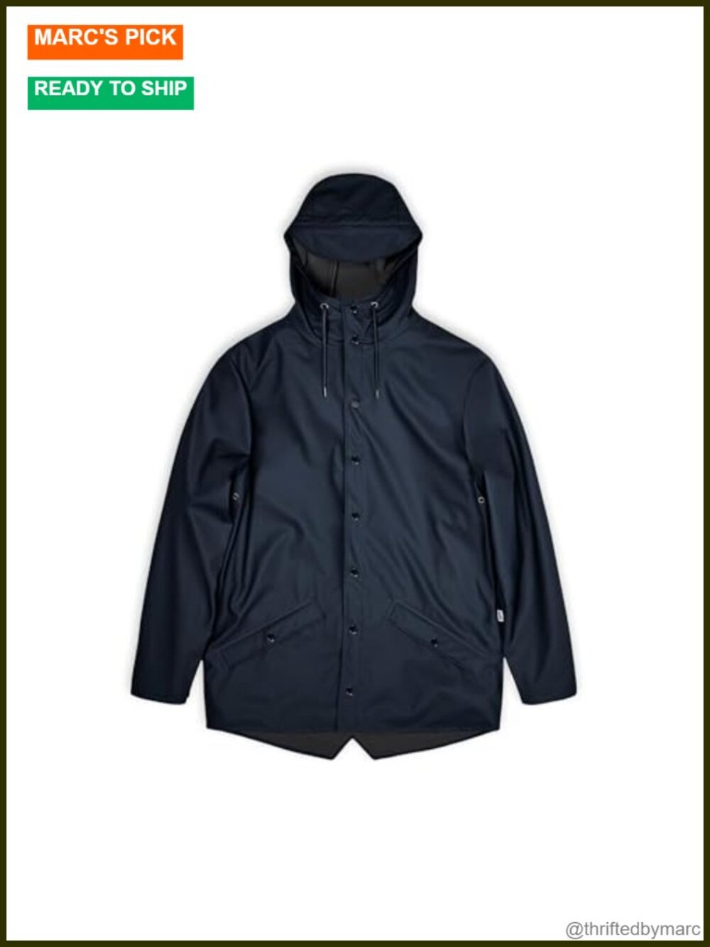 Waterproof Hooded Rain Jacket Lightweight Unisex Raincoat